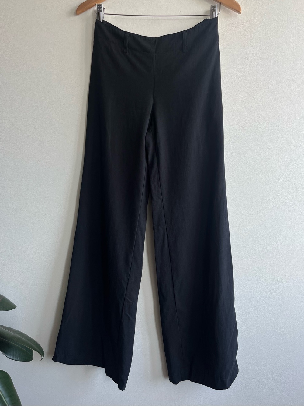 per una Y2K Black Wide Leg Pants Minimalist Flowy Wide Leg Women’s Pants Sz 8